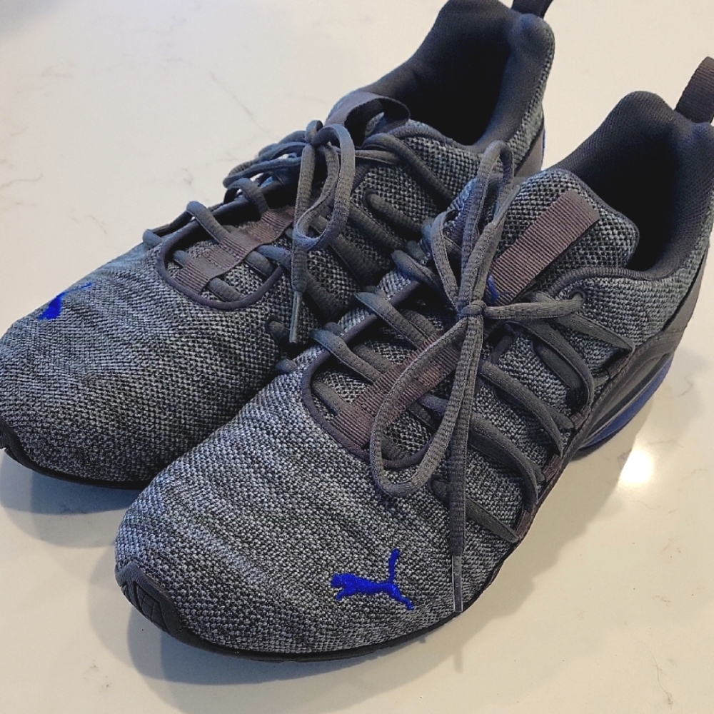 Puma Men's Gray and Blue Athletic Shoes, Sz 9.5
